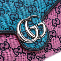 GG Marmont Matelasse Diagonal Canvas Chain Wallet