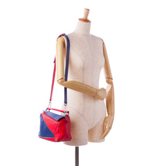 Small Bicolor Calfskin Puzzle Satchel