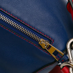 Small Bicolor Calfskin Puzzle Satchel