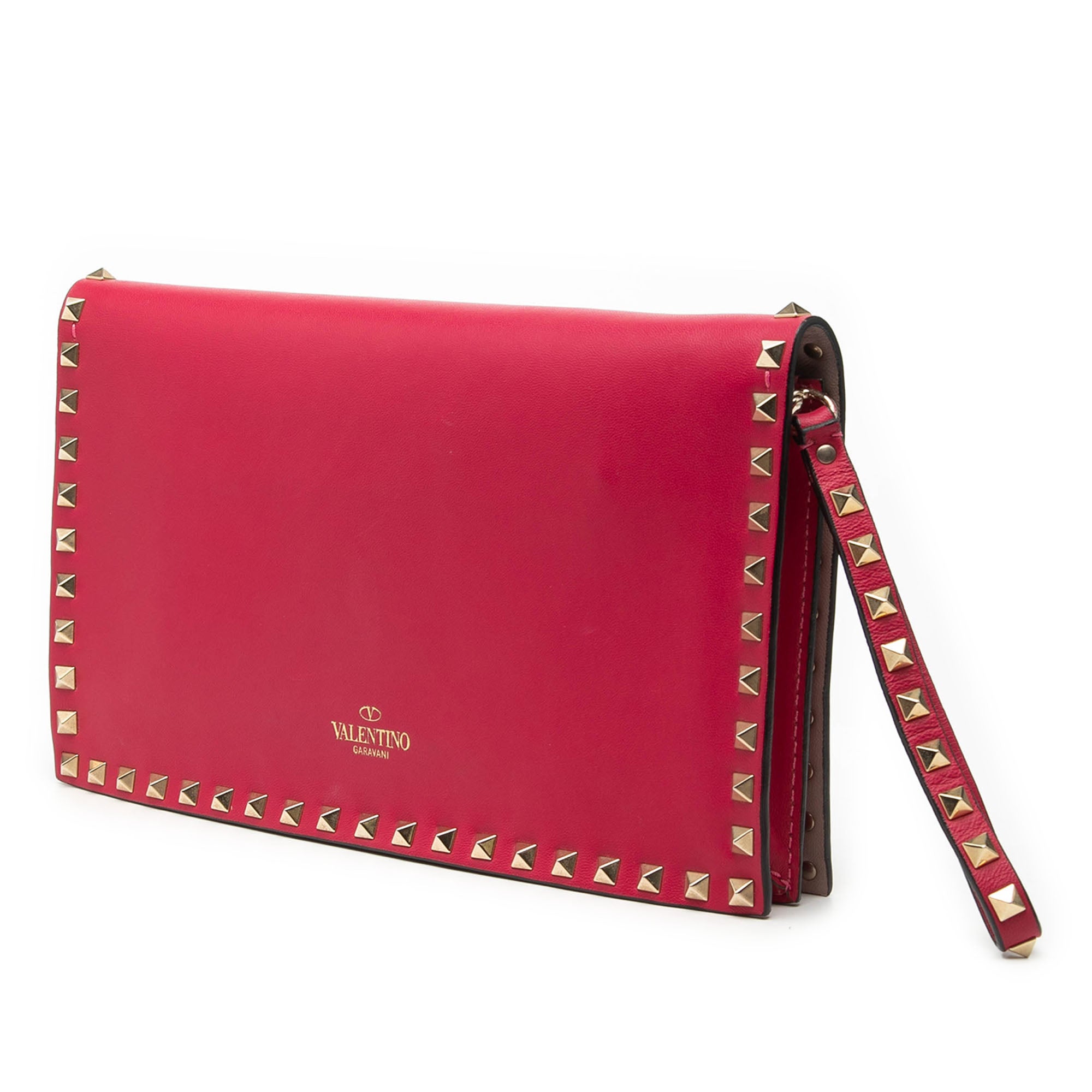 Nappa Rockstud Wristlet Clutch