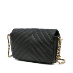 Mini Rectangular Chevron Lambskin Chain Around Flap