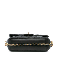Mini Rectangular Chevron Lambskin Chain Around Flap
