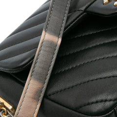 Mini Rectangular Chevron Lambskin Chain Around Flap