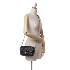 Mini Rectangular Chevron Lambskin Chain Around Flap