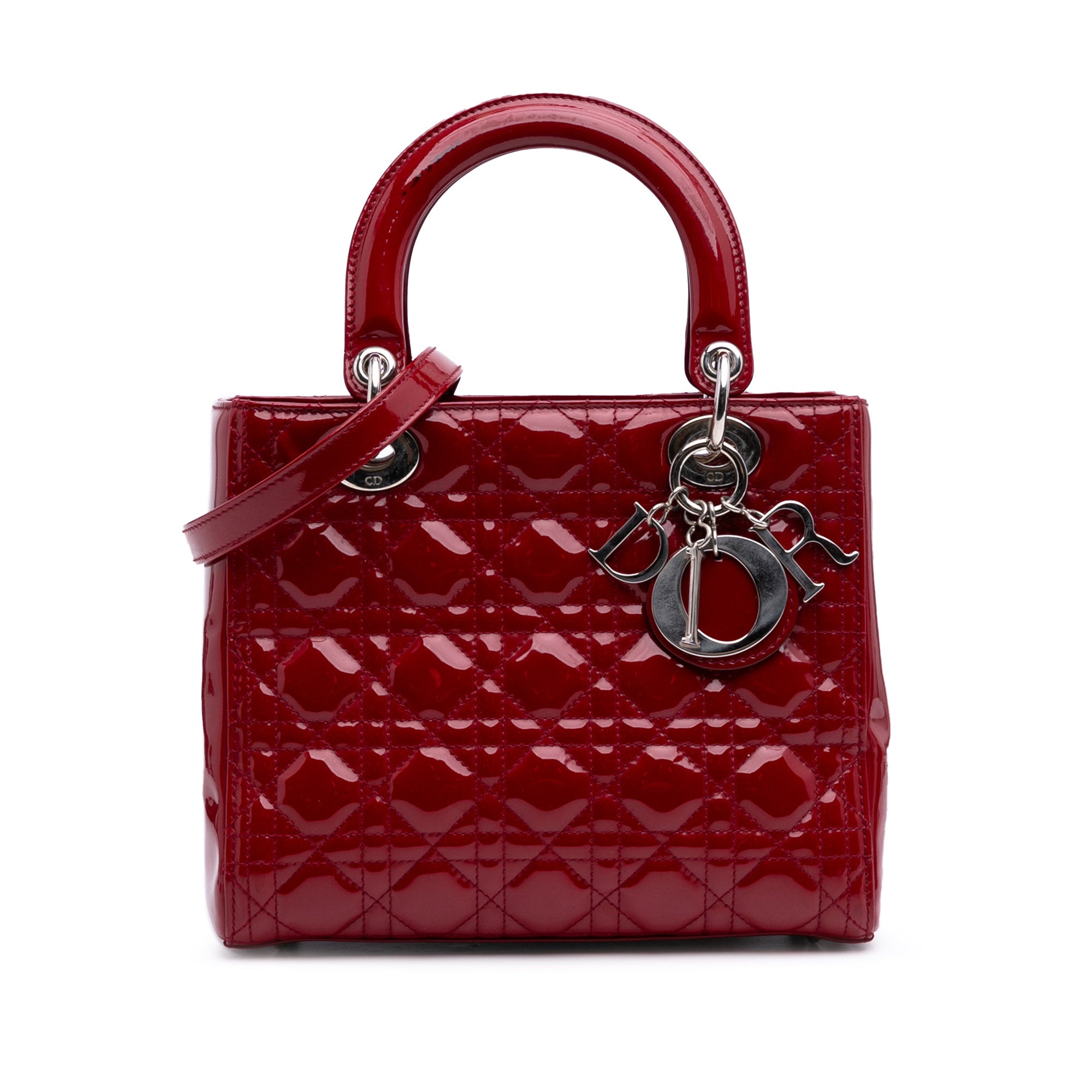 Medium Patent Cannage Lady Dior