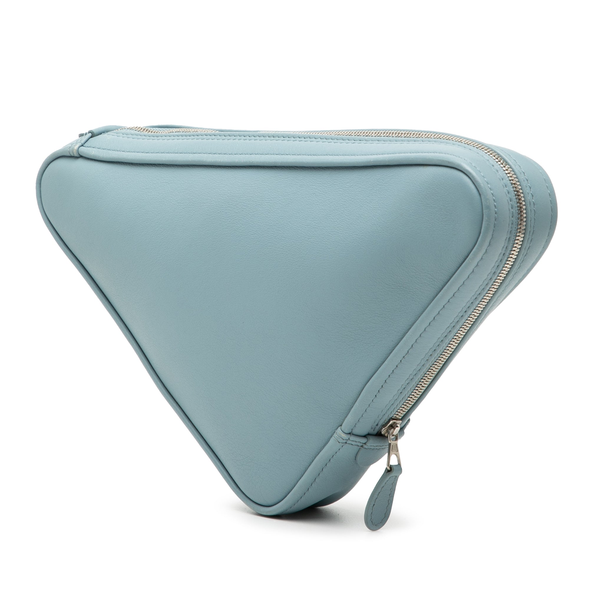 Medium Leather Triangle Clutch