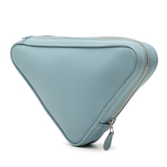 Medium Leather Triangle Clutch