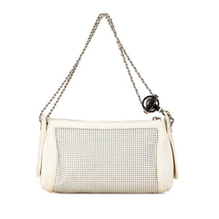 Caviar Perforated Pulley Shoulder Bag