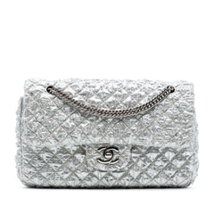Small Classic Metallic Lame Bijoux Chain Double Flap