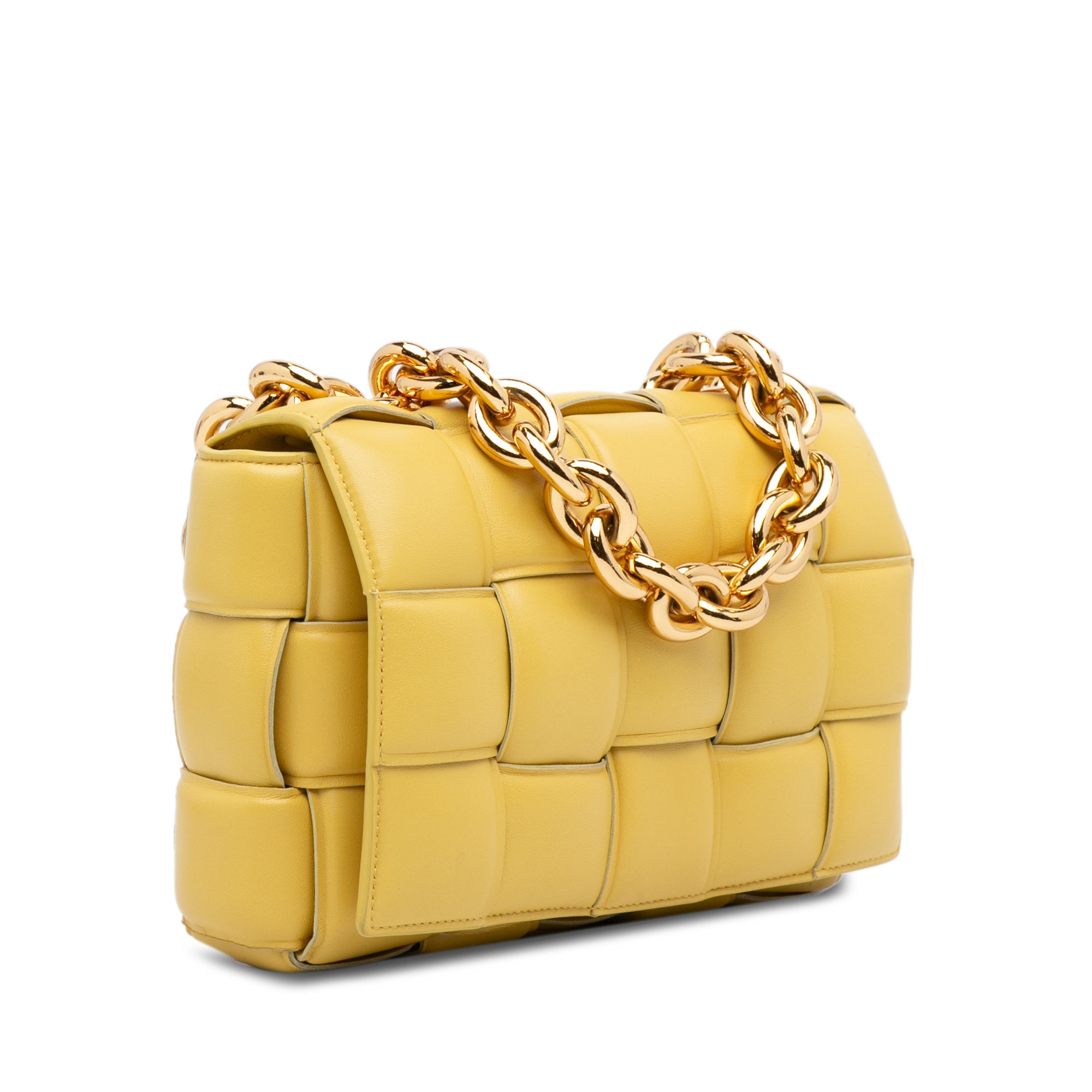 Calfskin Intrecciato Padded Chain Cassette Satchel_1