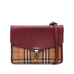 Small Leather and House Check Canvas Derby Macken Crossbody
