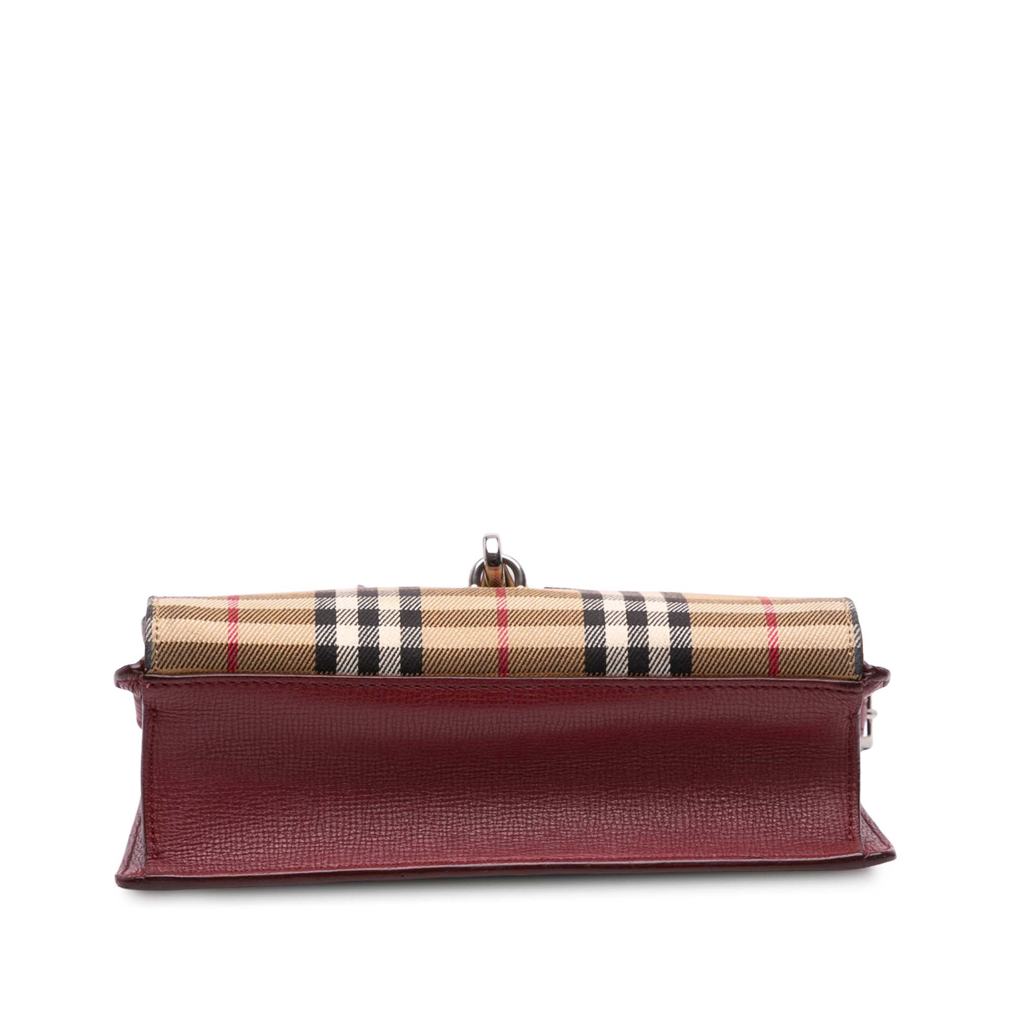 Small Leather and House Check Canvas Derby Macken Crossbody