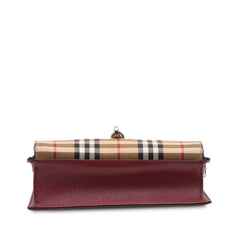 Small Leather and House Check Canvas Derby Macken Crossbody