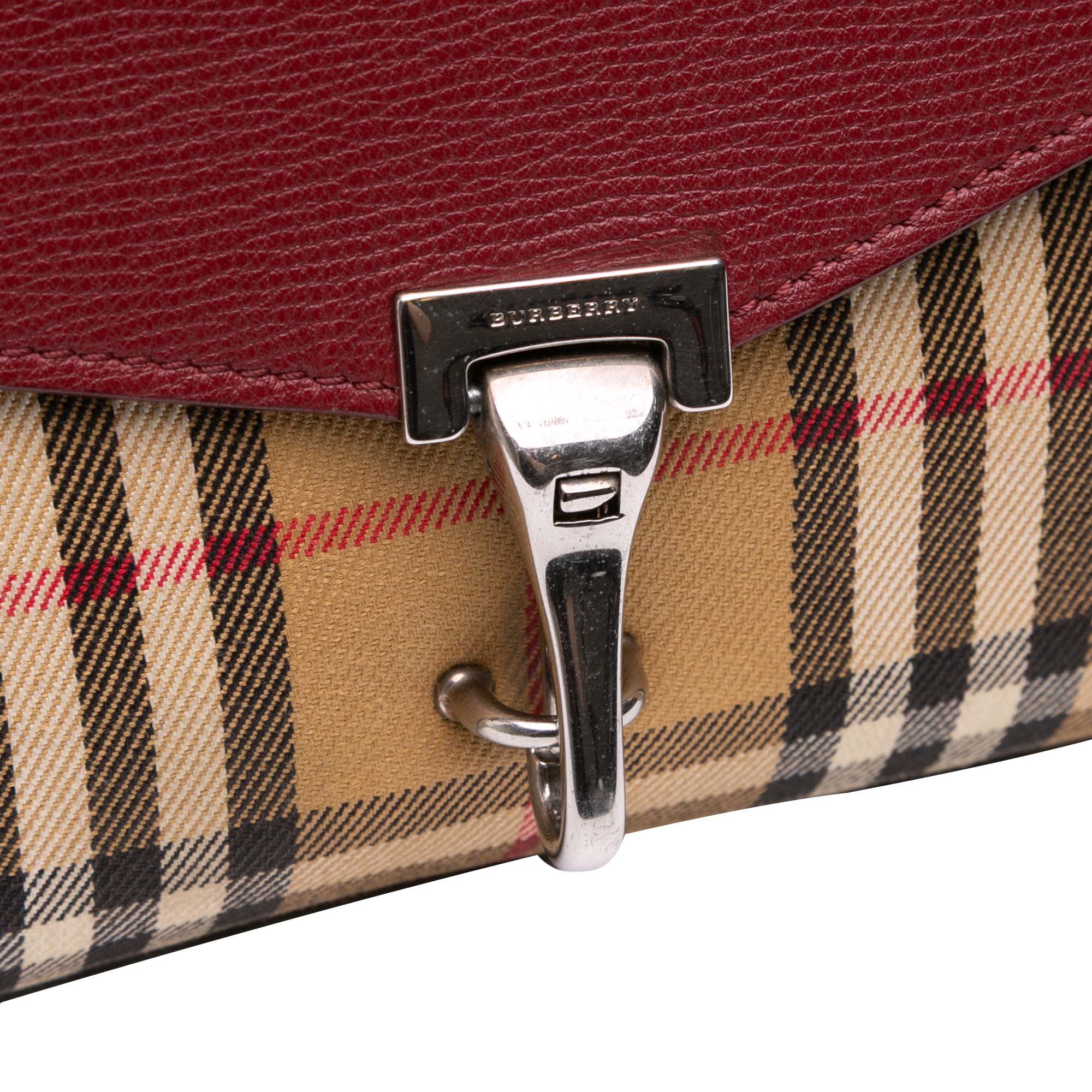 Small Leather and House Check Canvas Derby Macken Crossbody