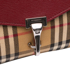 Small Leather and House Check Canvas Derby Macken Crossbody
