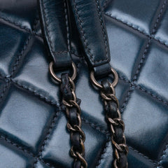 Medium Quilted Glazed Calfskin Coco Pleats Flap