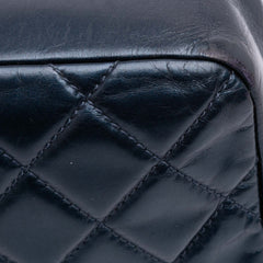 Medium Quilted Glazed Calfskin Coco Pleats Flap