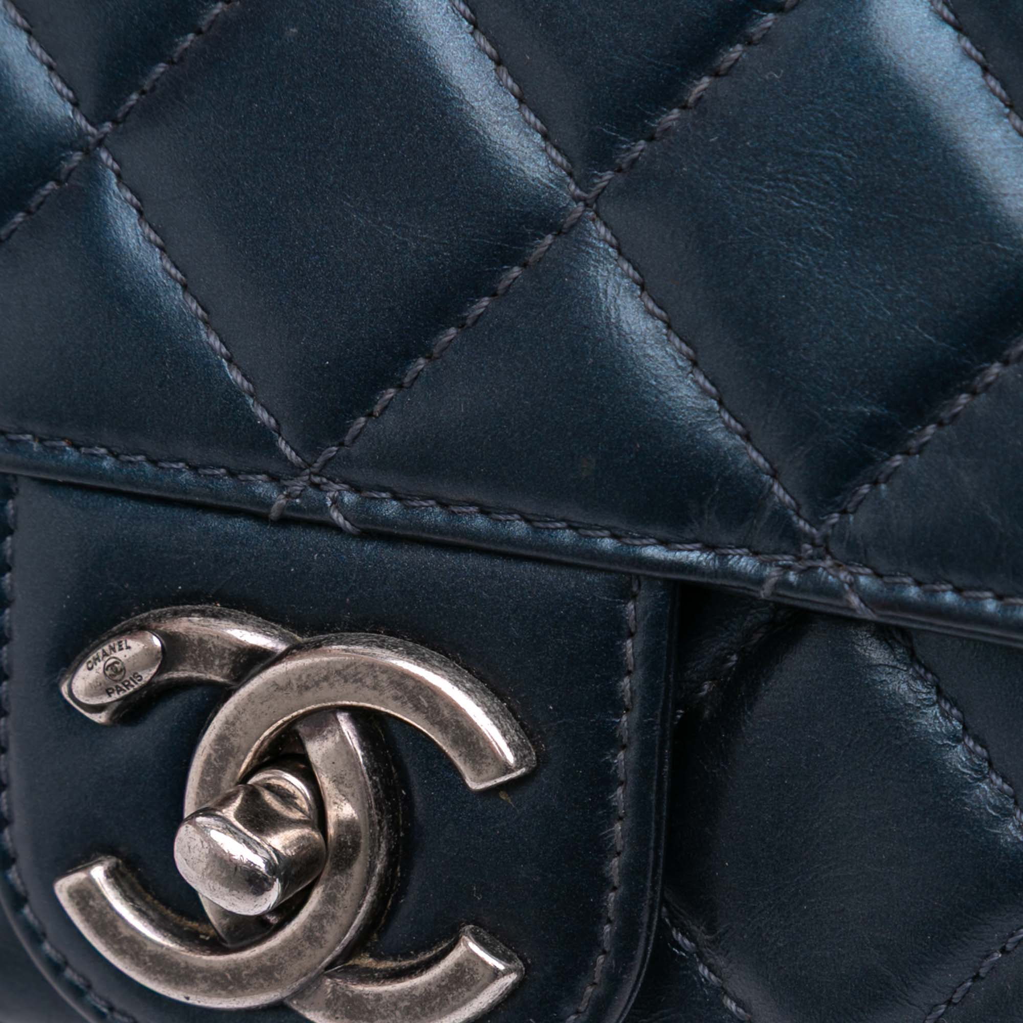 Medium Quilted Glazed Calfskin Coco Pleats Flap