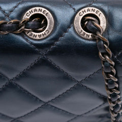 Medium Quilted Glazed Calfskin Coco Pleats Flap