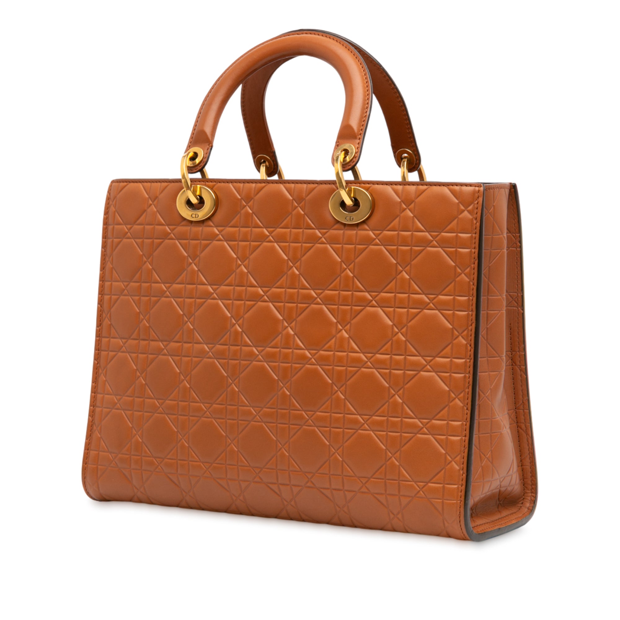 Large Ultra Matte Calfskin Cannage Embossed Lady Dior