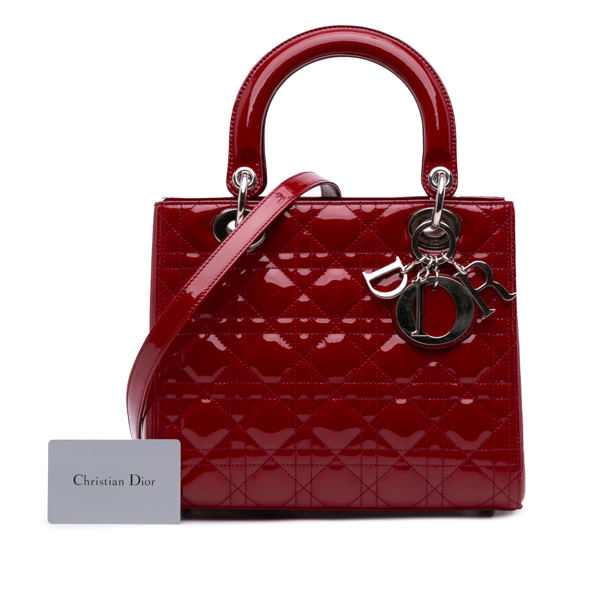 Medium Patent Cannage Lady Dior