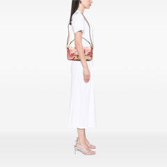 Zucca Embroidered Canvas Baguette Satchel