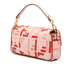 Zucca Embroidered Canvas Baguette Satchel