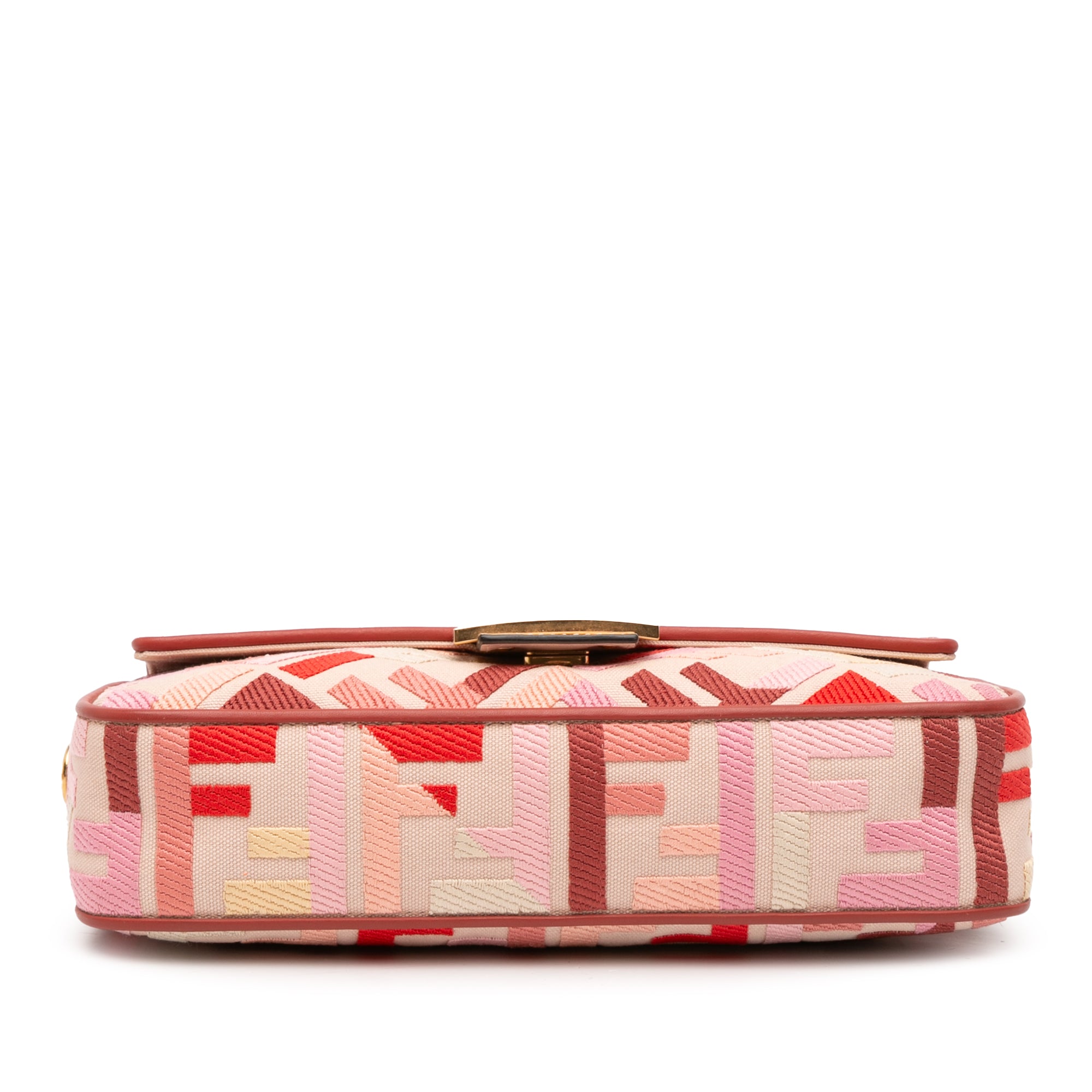 Zucca Embroidered Canvas Baguette Satchel