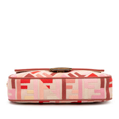 Zucca Embroidered Canvas Baguette Satchel