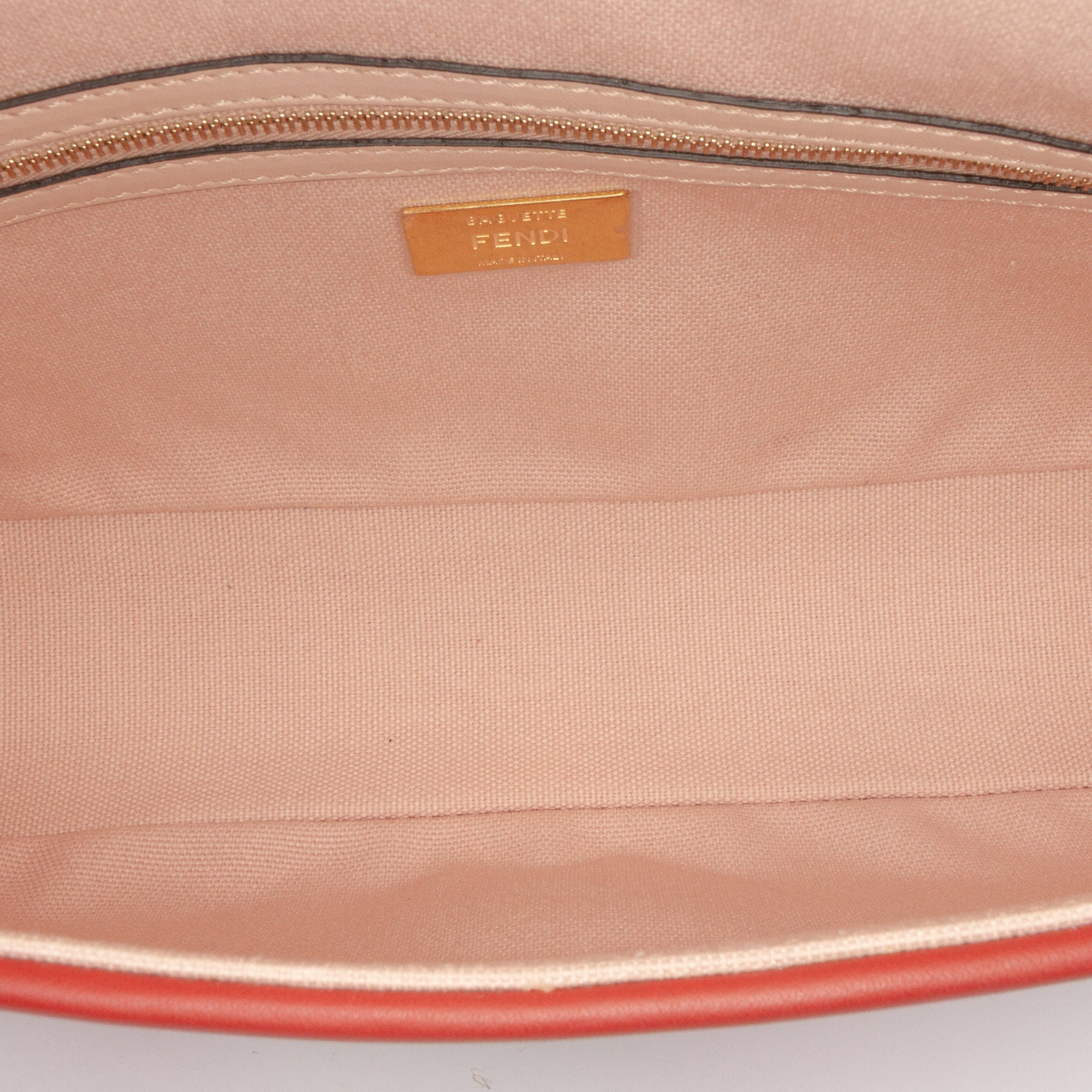 Zucca Embroidered Canvas Baguette Satchel