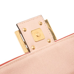 Zucca Embroidered Canvas Baguette Satchel