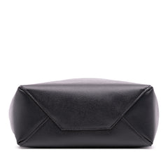 Small Bicolor Grained Calfskin Vertical Cabas Tote