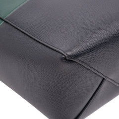 Small Bicolor Grained Calfskin Vertical Cabas Tote