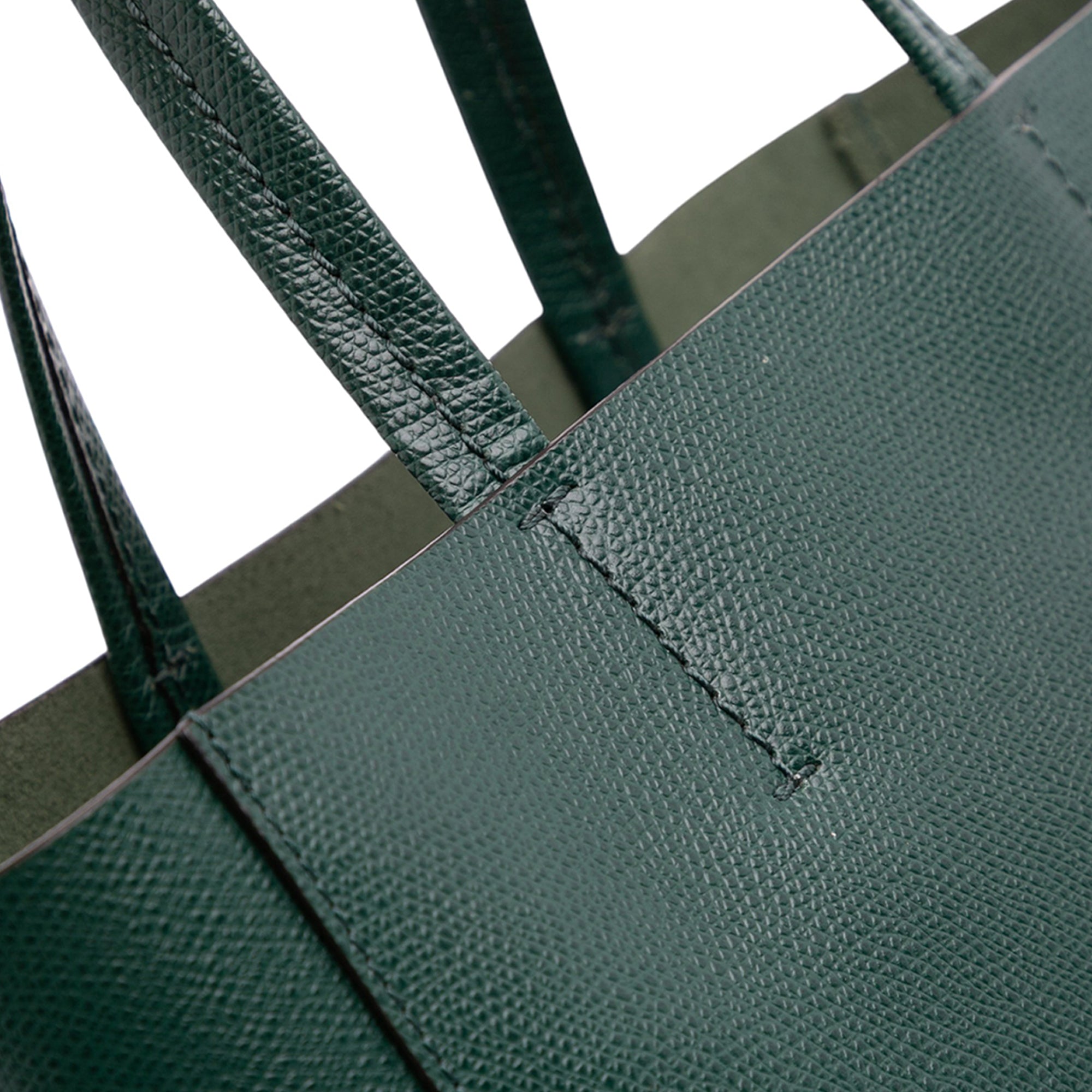 Small Bicolor Grained Calfskin Vertical Cabas Tote