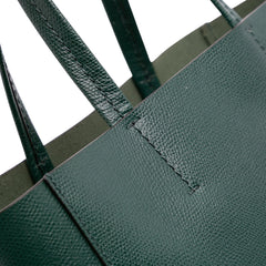 Small Bicolor Grained Calfskin Vertical Cabas Tote