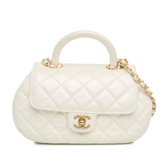 CC Quilted Lambskin Top Handle Flap