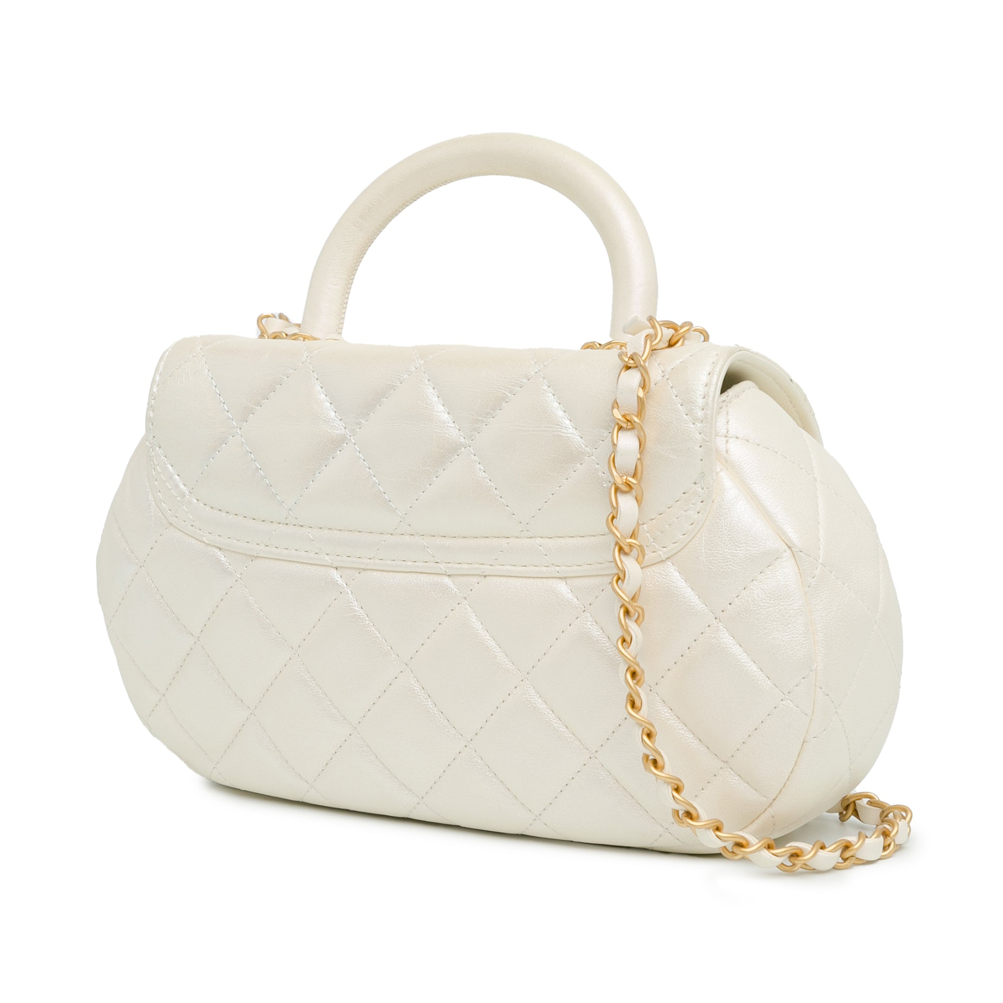 CC Quilted Lambskin Top Handle Bag