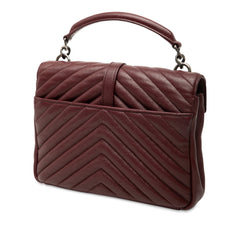 Medium Chevron Sheepskin Monogram College Satchel