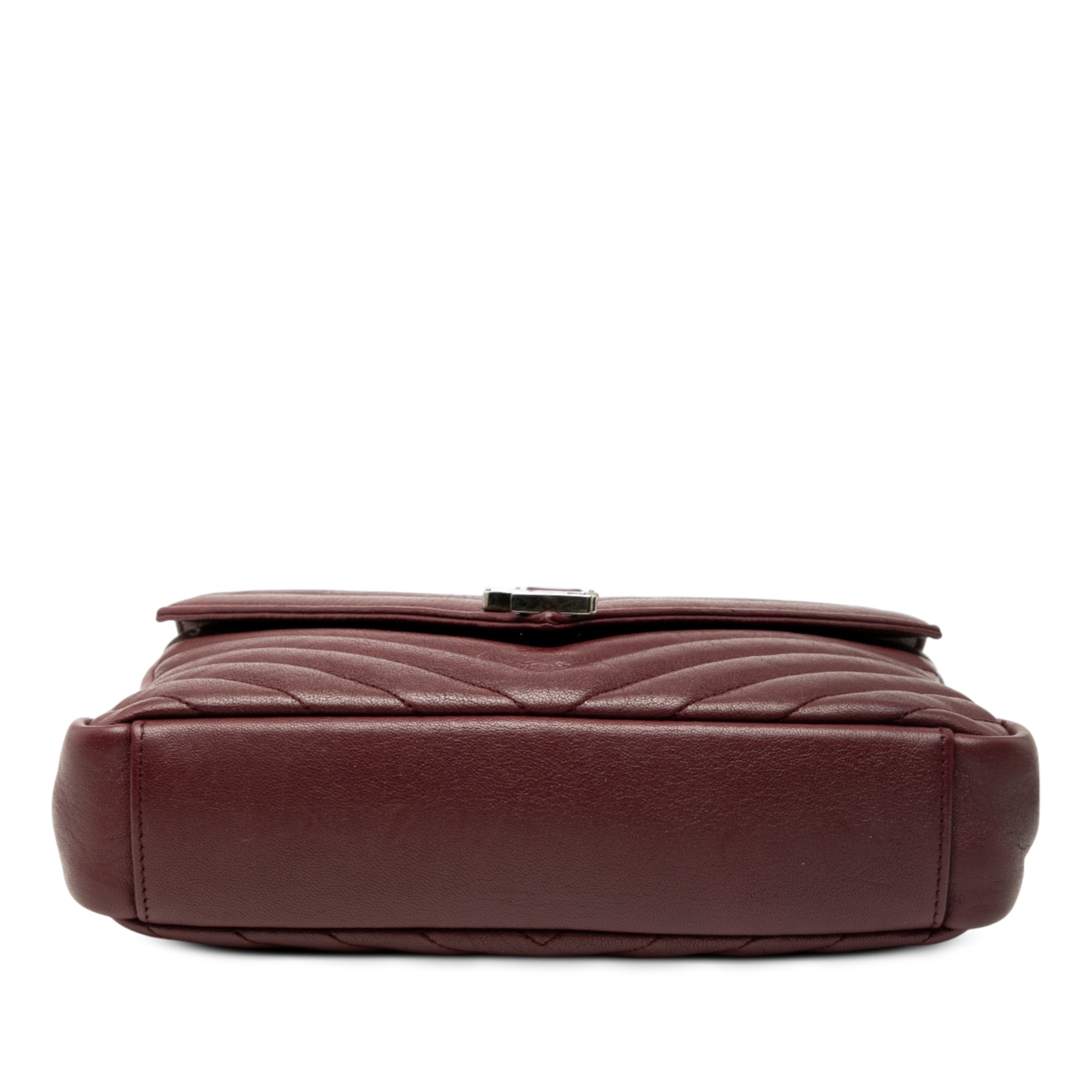 Medium Chevron Sheepskin Monogram College Satchel