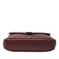 Medium Chevron Sheepskin Monogram College Satchel