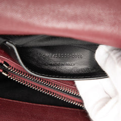 Medium Chevron Sheepskin Monogram College Satchel