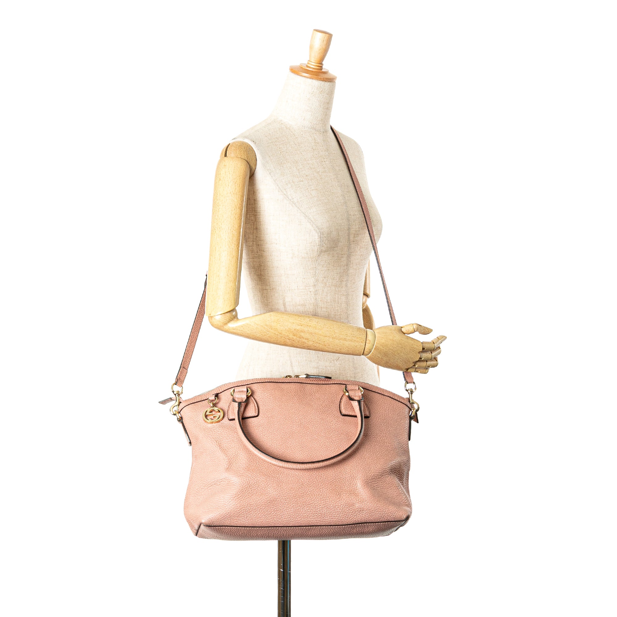 Medium Leather GG Charm Dome Satchel