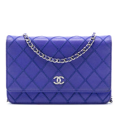 CC Quilted Calfskin Fancy Wallet On Chain