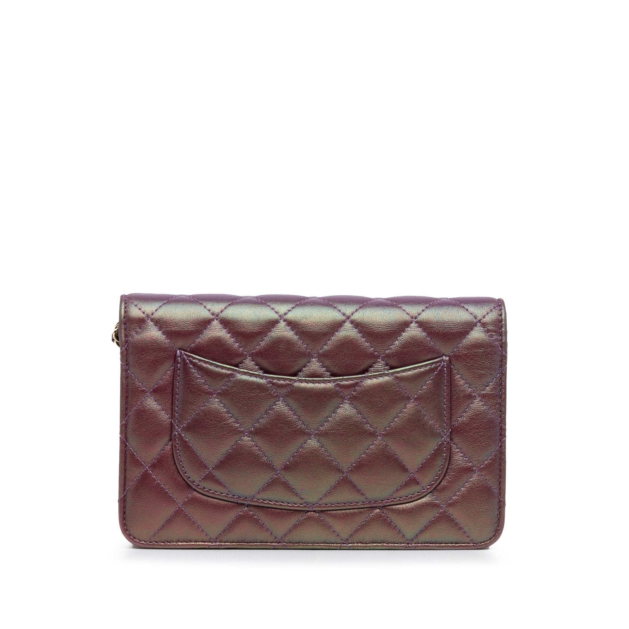 Iridescent Lambskin CC Wallet on Chain_3