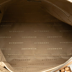 Leather Trimmed Canvas Dome Satchel