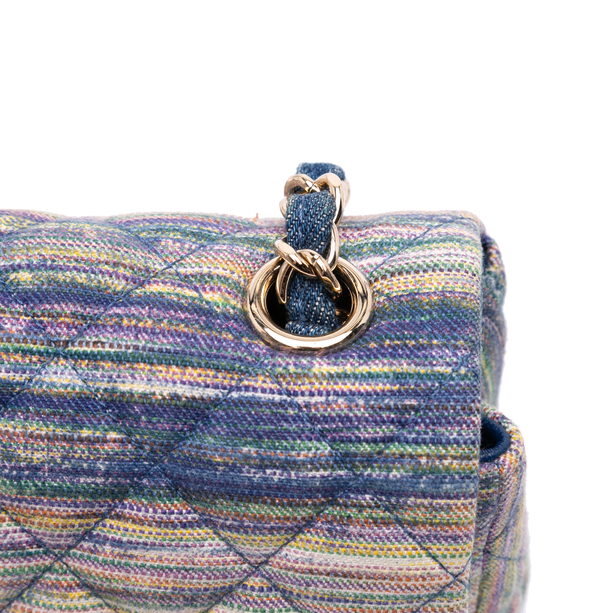 Mini Rectangular Multicolor Classic Denim Single Flap