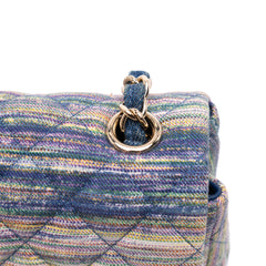 Mini Rectangular Multicolor Classic Denim Single Flap