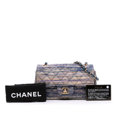 Mini Rectangular Multicolor Classic Denim Single Flap
