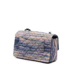 Mini Rectangular Multicolor Classic Denim Single Flap