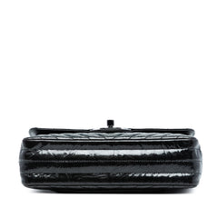 Small Classic Chevron Patent So Black Double Flap